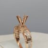 Free-Flow Motif Semi-Mounted Ring